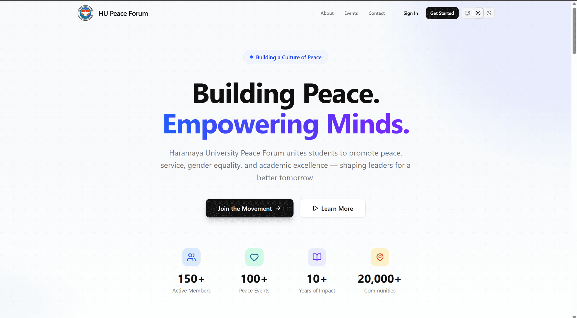 Haramaya University Peace Forum System screenshot 1