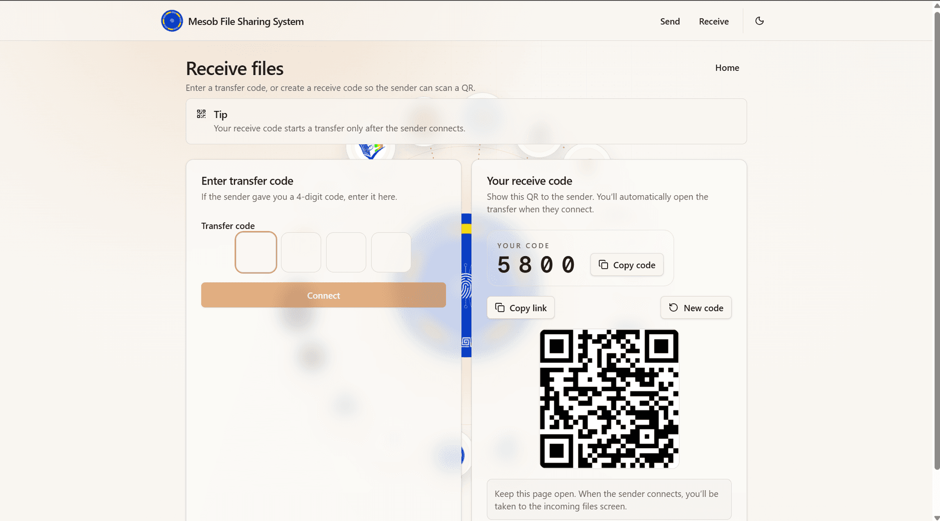 Mesob File Sharing System screenshot 1